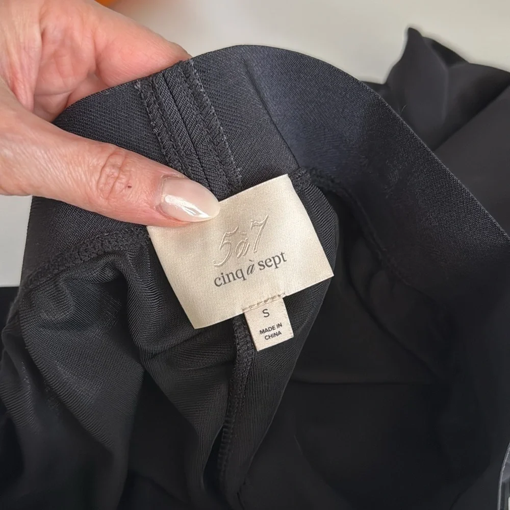 Cinq a Sept Shana Drapey Front Jersey Pants in Black Size Small